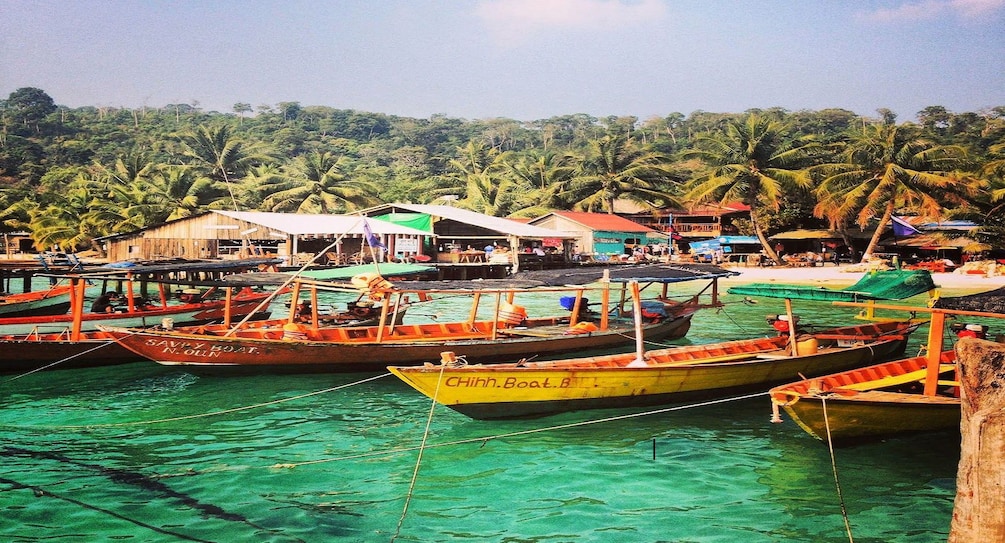 Local wooden boats at Sihanoukville Port