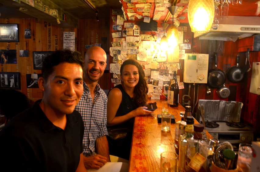 Group of people at a bar in Japan