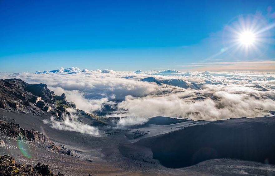 Sunrise view of the Haleakalā Crater
