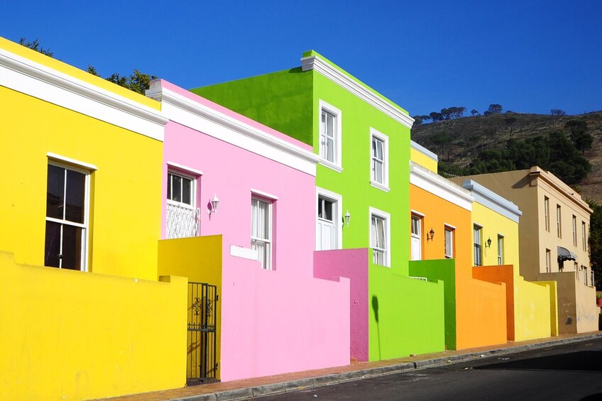 Brightly colored buildings in Cape Town
