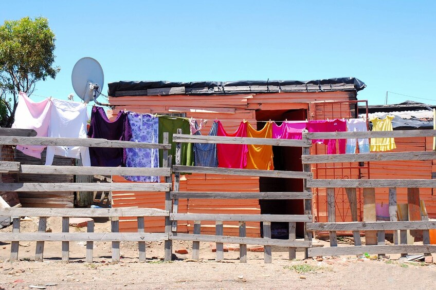 Laundry hanging in Shanty Town in Cape Town