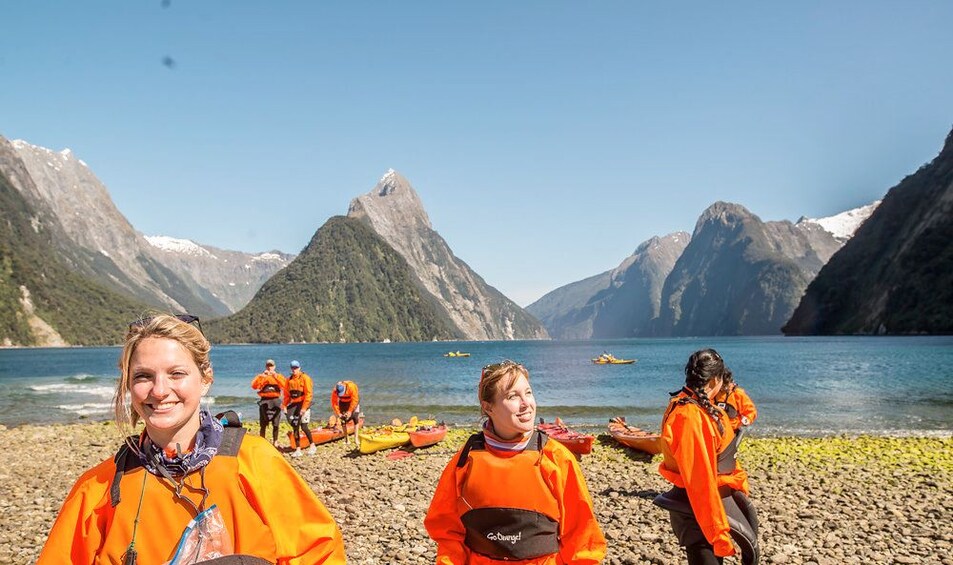 Small group kayaking tour on the Milford Sound 