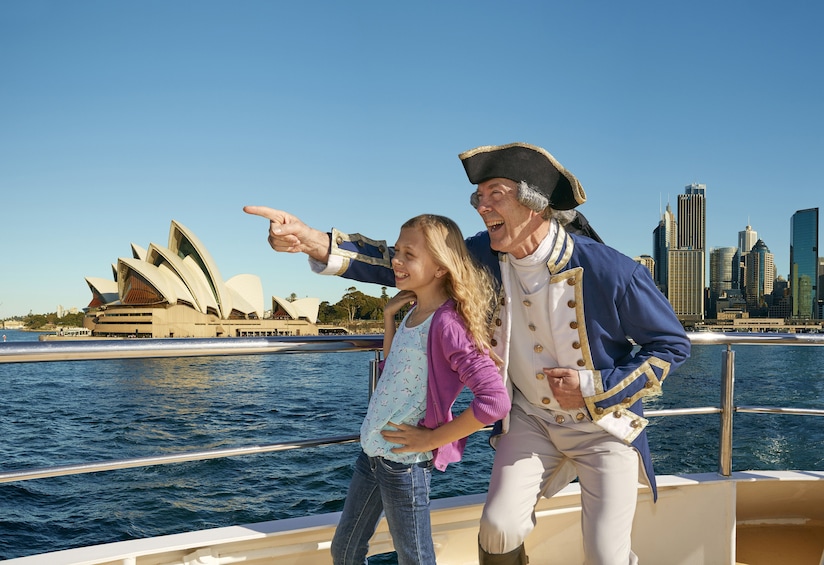 Child aboard a cruise boat on Sydney Harbour 
