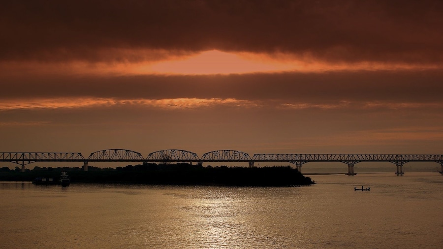 Pakokku Bridge over the Irrawaddy River in Myanmar