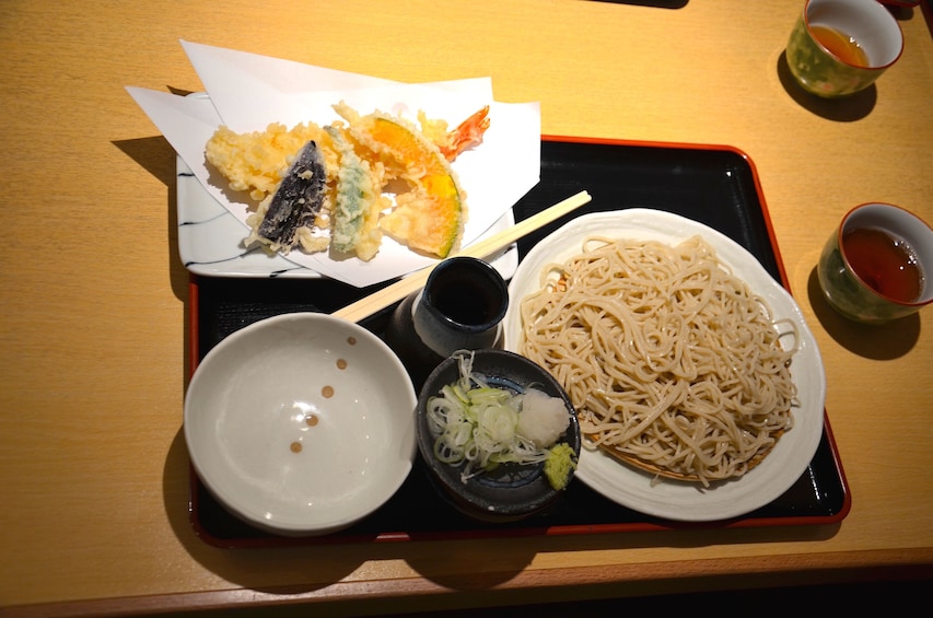 Noodles and tempura