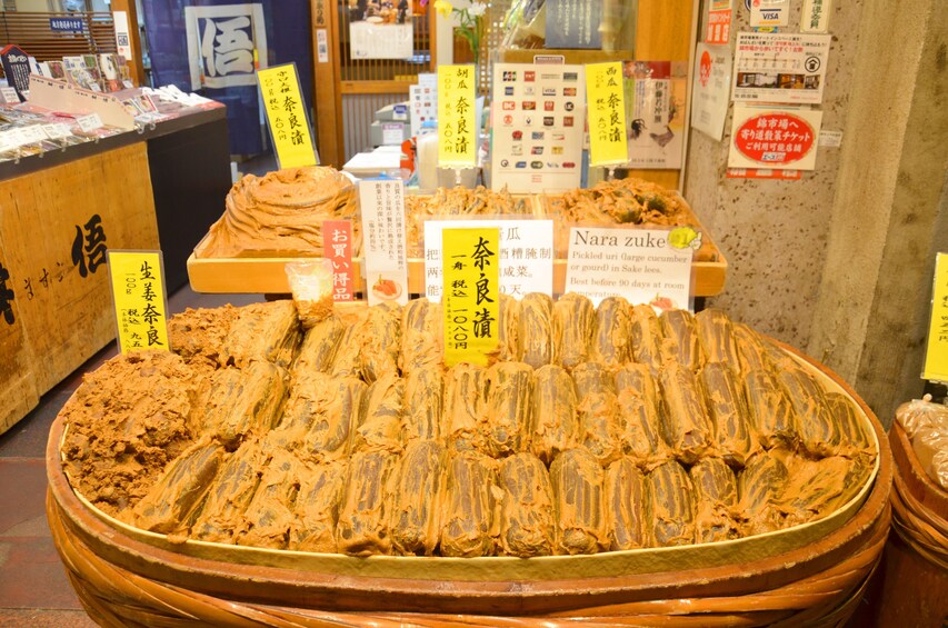 Seafood for sale at a Kyoto market