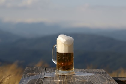ビールと景色