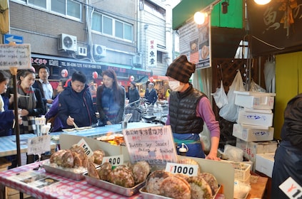 Matrundtur på marknaden i Osaka
