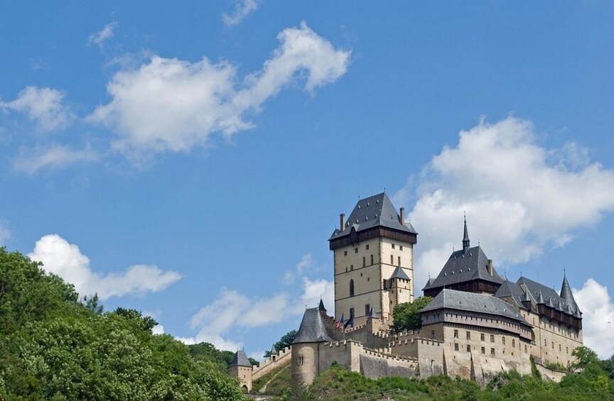 Koneprusy Caves and Karlstejn castle from Prague