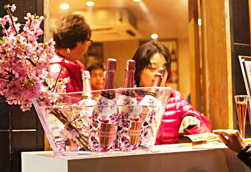 Champagne bottles in a bucket in Meguro