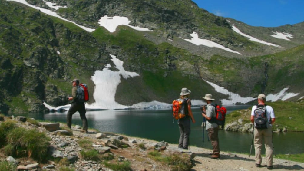 Group on a guided trek to the Seven Rila Lakes