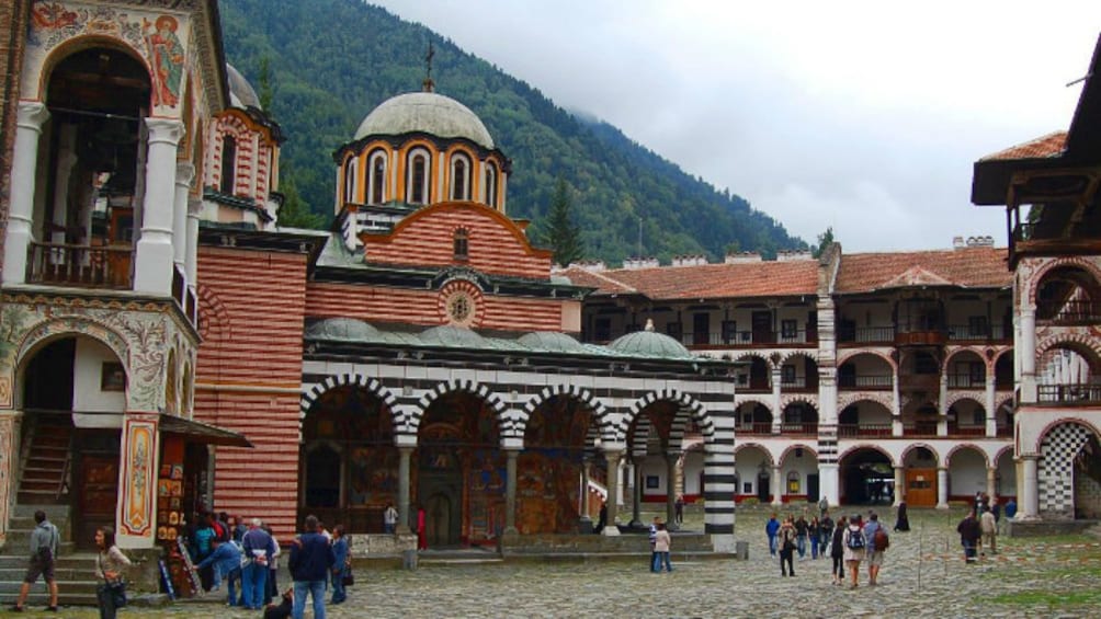 Day view of the Rila Monastery in Bulgaria