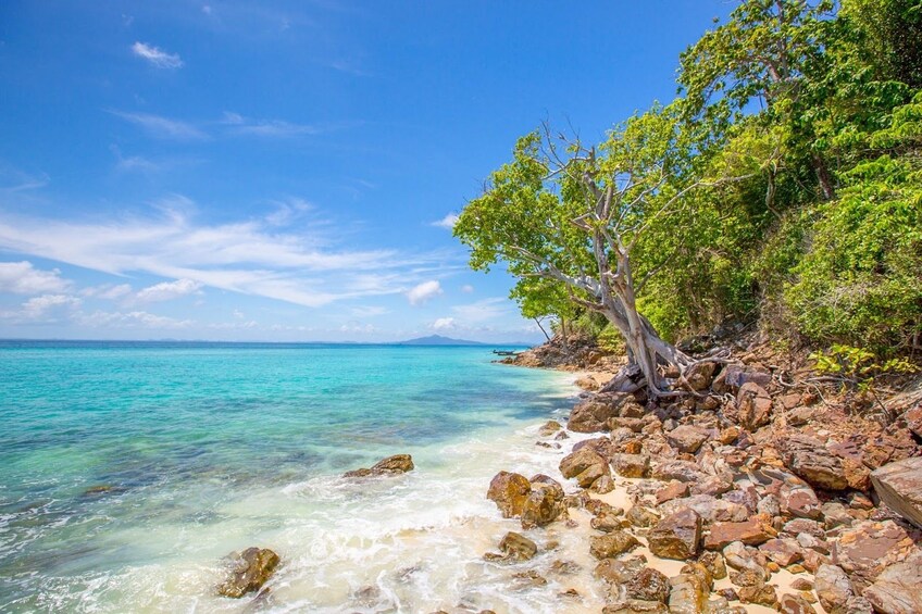 Rocky beach on Phi Phi Islands in Thailand