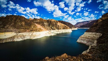 Hoover Dam Bridge with Lake Mead Lookout and Visitor Center