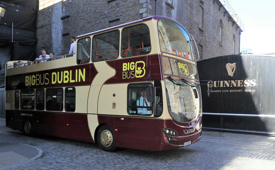 Dublin Hop-On Hop-Off Bus Tour in front of the Guinness Storehouse in Dublin  