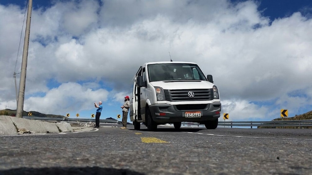 White van in Quito 