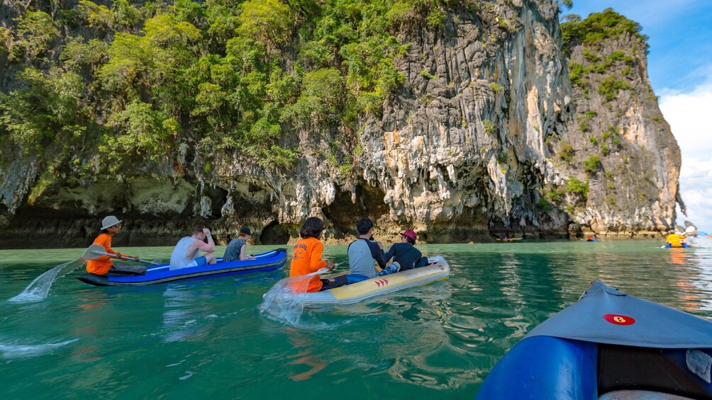 Kayakers paddle in Phang Nga National Park