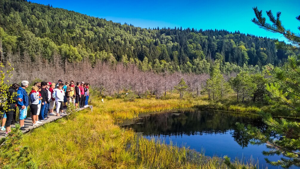 Tour group at St. Anna Lake