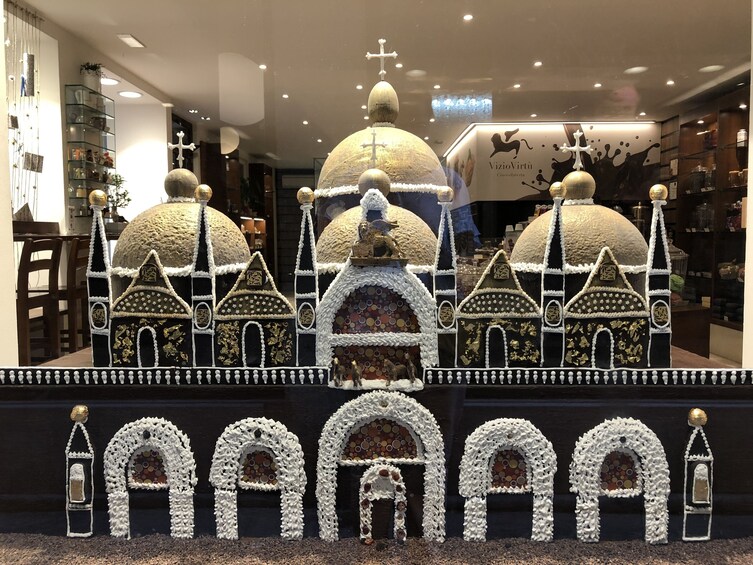 Elaborate chocolate display in Venice