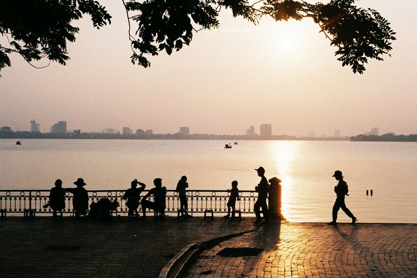 Waterfront promenade in Hanoi