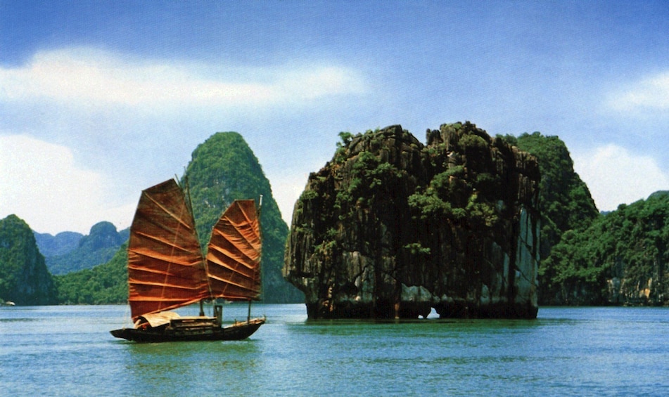 Large sailboat in Halong Bay, Vietnam
