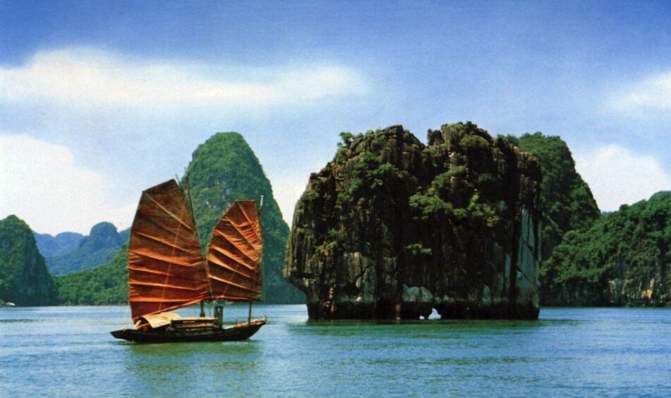 Large sailboat in Halong Bay, Vietnam