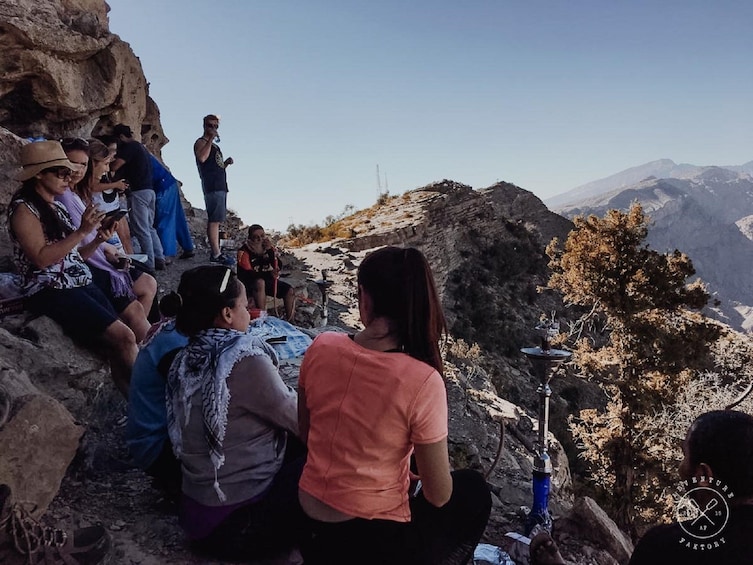 Tour group in the mountains in Oman