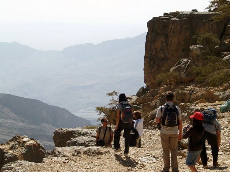 Group trekking in Oman 