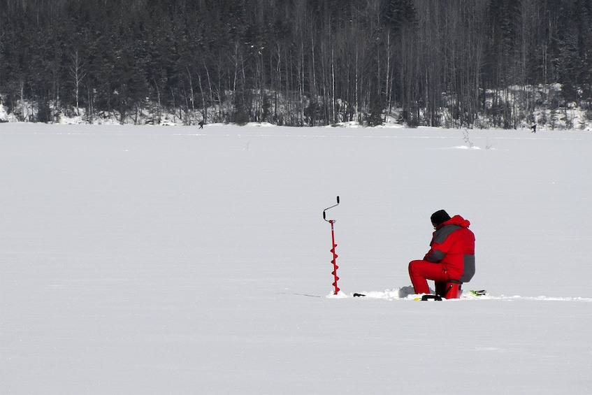 Rovaniemi: Husky Sleigh Ride and Ice Fishing Adventure