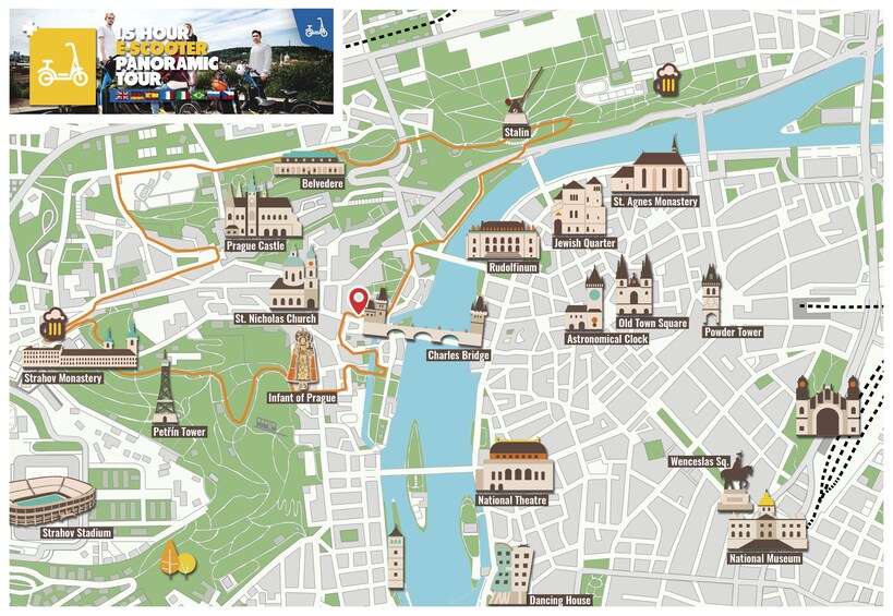 Prague Panoramic E-Scooter Tour