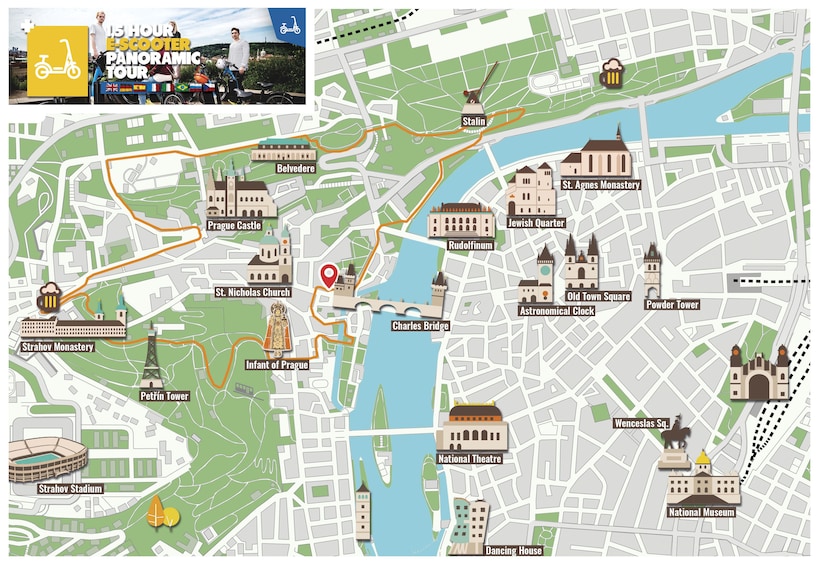 Prague Panoramic E-Scooter Tour