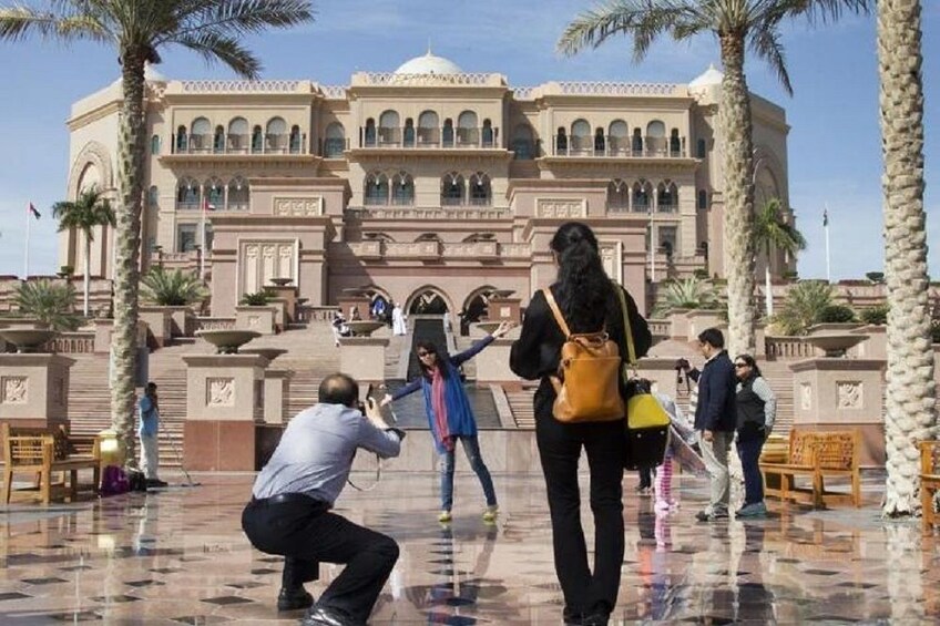 Tourists at Emirates Palace in Abu Dhabi