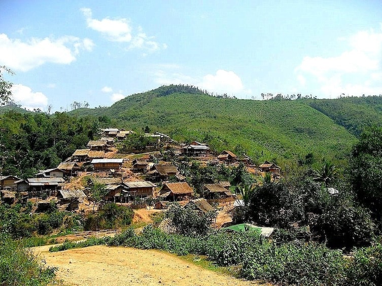 Panoramic view of Akha Village in Laos