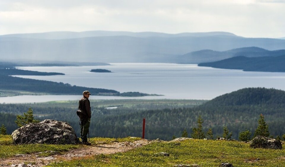 Man taking in the views of Rovaniemi