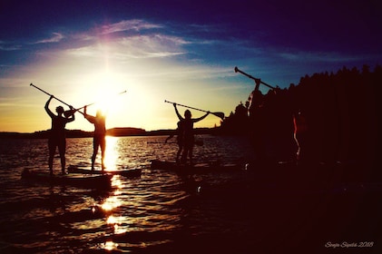 Rovaniemi: Surfen unter der Mitternachtssonne (SUP)