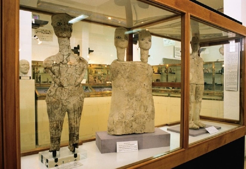 Ancient statues at the Archaeological Museum in Amman
