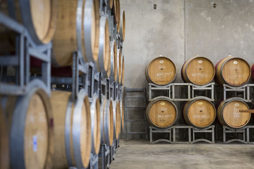 Wine Barrels in a Winery cellar