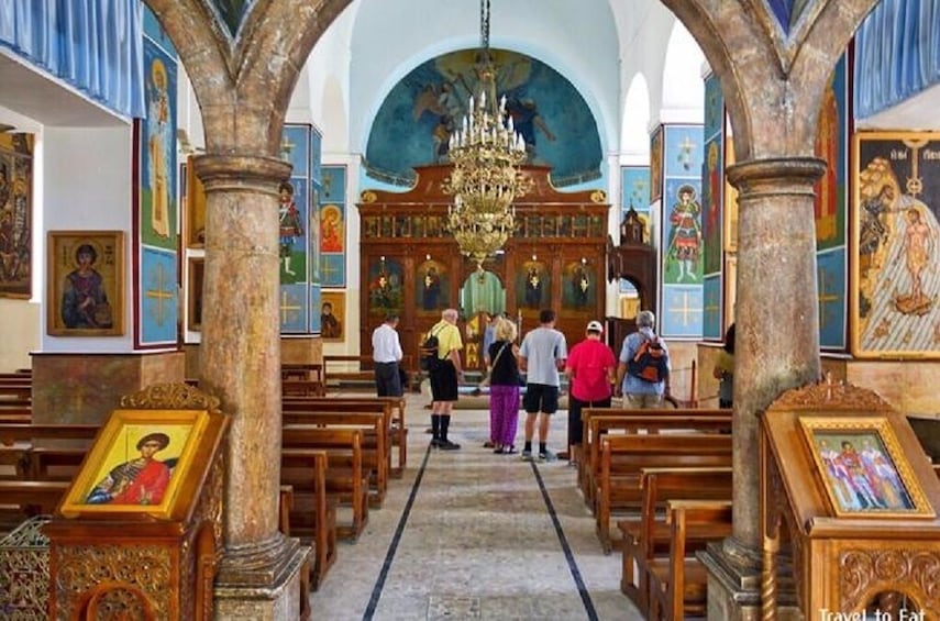 Inside St George’s Church in Madaba