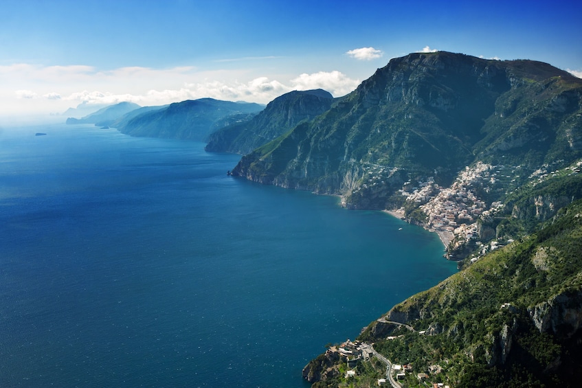 Beautiful view from a mountain hiking path in Sorrento