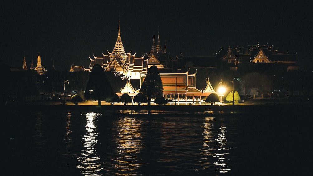 Night view of The Grand Palace in Bangkok