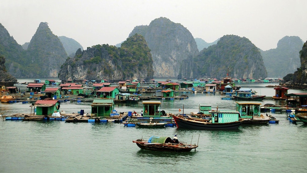 Floating village in Halong Bay