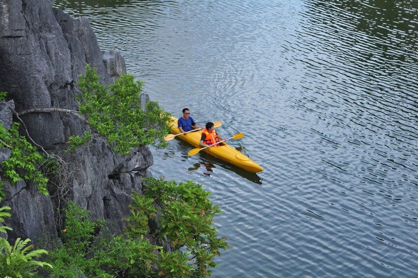 Kayakers in Halong Bay