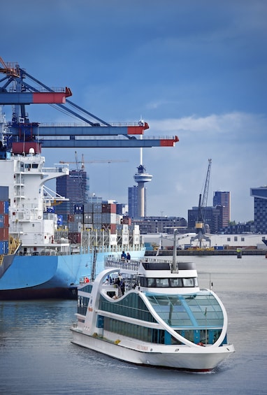 “Rotterdam” steamship on the Rotterdam Harbour 