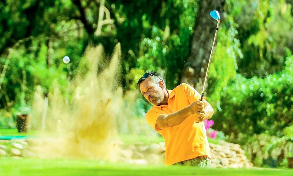 Man golfing in Agadir