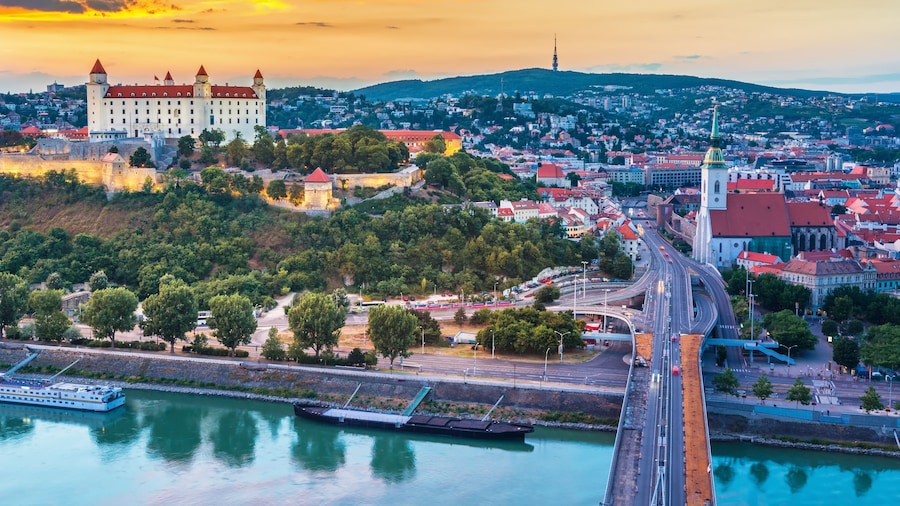 Aerial view of Bratislava Castle