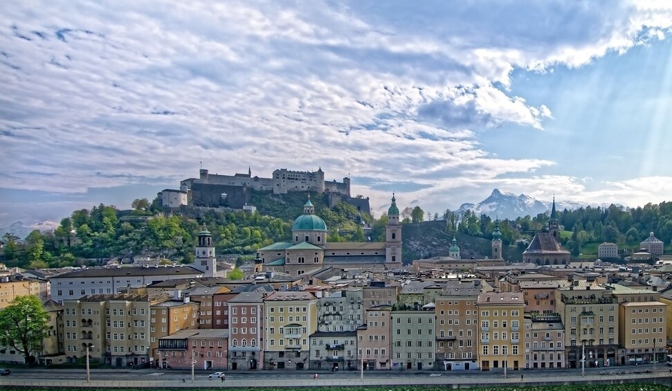 Day view of Salzburg and Hohensalzburg Fortress
