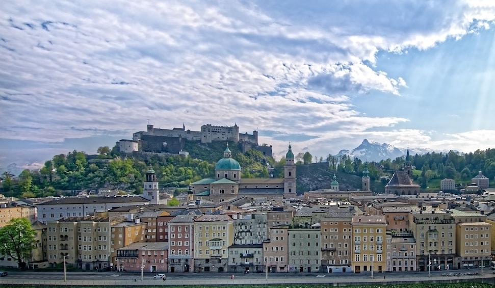 Day view of Salzburg and Hohensalzburg Fortress
