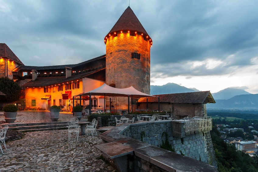 Bled Castle in Bled. Slovenia at night