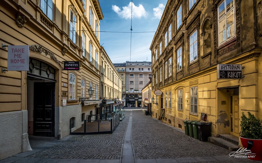 Empty street in Zagreb, Croatia during the day
