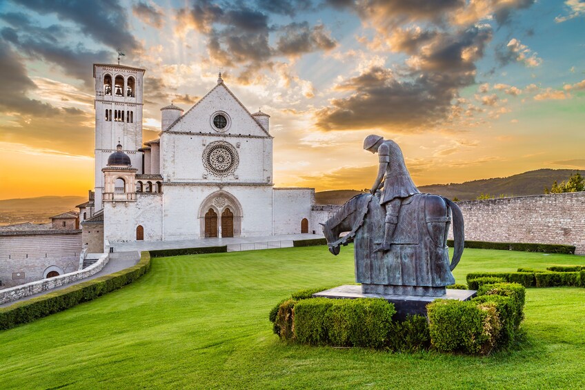 Basilica of Saint Francis of Assisi at sunset